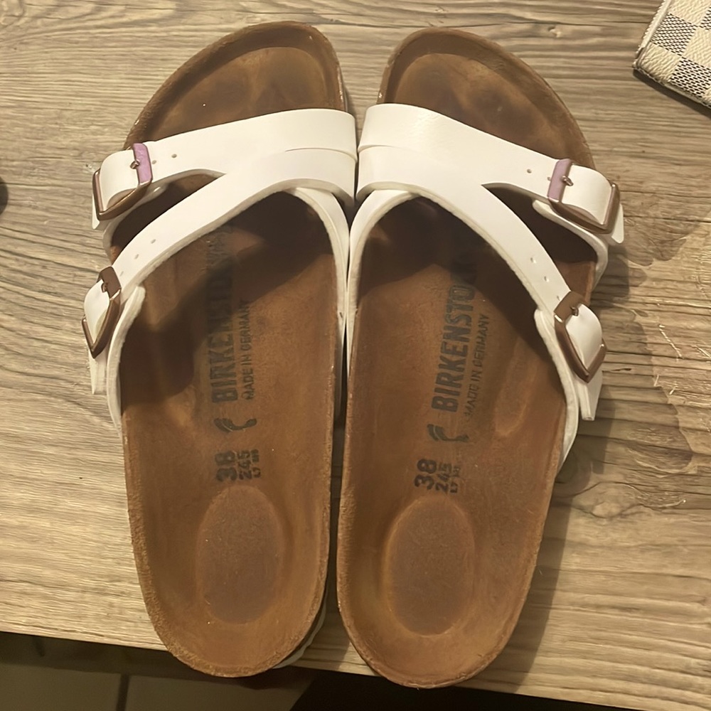 White Yao Birkenstocks (size 38, narrow width)